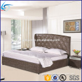 Italian leather bed design high crystal tufted king size leather bed frame